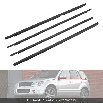 4PCS Door Glass Belt Outer Molding Weatherstrip For Suzuki Grand Vitara 09-13 CA - Image 1 of 4