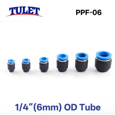 5pcs Pneumatic Cap Plug Connector Tube OD 1/4" Push To Air Connect Fitting - Image 1 of 3