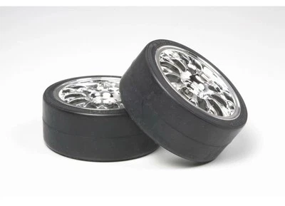 Tamiya Metal-Plated Mesh Wheel w/Drift Tire Type D 1/10 2pcs 53959 - Image 1 of 2