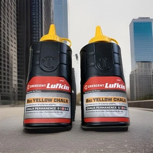 Chalk Line 2 Pack 8oz Yellow Refill Marking Powder Crescent Lufkin #1 Grade - Picture 1 of 9
