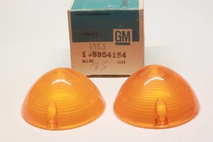 Pair NOS 1955-57 Chevrolet Truck 1963-66 Van Amber Park Lamp Lens Guide 5954154 - Picture 1 of 4