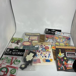 Lote de 7 paquetes nuevos pegatinas álbumes de recortes fiestas diversas - Imagen 1 de 5