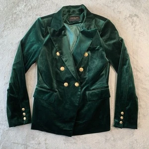 Chaqueta Choklate Mujer EU 36 Verde Terciopelo Blazer Estructurado Hombro Esmeralda - Imagen 1 de 15