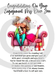 NEW  Congratulations On Your Engagement MY Son A5 Card Celebration Love - Picture 1 of 4