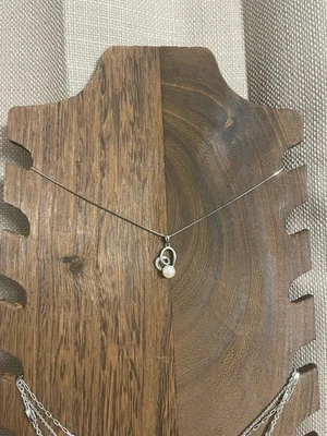 Collar colgante Helzberg plata perla y circonita cúbica corazón 925 CP 18" Foto 1 de 4