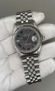 Rolex Datejust 36 Men's Steel Watch 16014 Wimbledon Custom - Picture 1 of 14