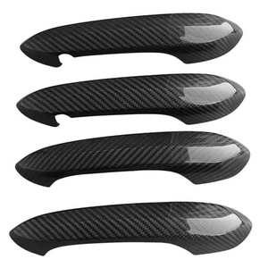 Gloss Carbon Fiber Door Handle Covers Trims Fits For BMW G20 X4 X5 X6 X7 M5 F90 - Picture 1 of 6