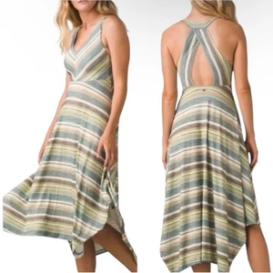 prAna Saxon Athletic Dress Green Striped Size Small - Picture 1 of 5