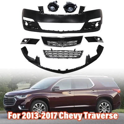 For Chevy Traverse 2013-2017 Primed Front Bumper Cover Fascia Grille Complete - Image 1 of 4