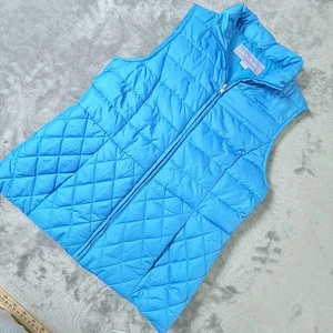 Laura Scott Women's Quilted Puffer Vest Diamond Pattern Blue Size Small - Picture 1 of 8