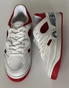 Gucci Men's Low-top White/Red Leather Sneakers 11 US (Gucci 10.5G) 697882 IT NIB - Picture 1 of 15
