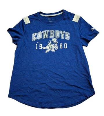Nike Dallas Cowboys Shirt Womens Medium Blue NFL Throwback Historic Logo - Image 1 of 4