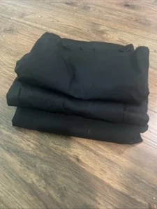 Lot Of 3 Black Twin Top SHEETS-use For Curtains, Fabric & More Cotton/Polyester - Picture 1 of 5
