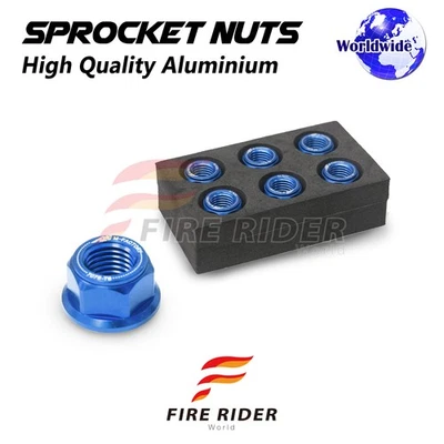 Blue Rear Sprocket Nuts M10 For Yamaha FZ07 MT07 Tracer 15 16 17 18 19 20 - Image 1 of 3