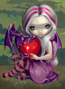 FAIRY ART PRINT Valentine Dragon by Jasmine Becket-Griffith Gothic Poster 30x40 - Picture 1 of 1