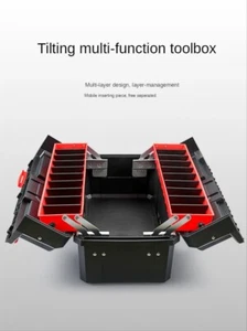 Triple Folding Toolbox Multi-function Portable Maintenance Hardware Storage - Picture 1 of 33