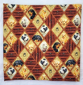 Cranston Puppy Dogs Fabric Diamond Lattice Wood Grain Pattern Robert May 2.75+Yd - Picture 1 of 10