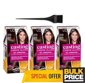' OREAL Casting Creme Gloss 418 Choco Moka Capelli Colore 3-pack senza Ammoniaca - Foto 1 di 6