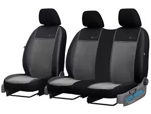 TAILORED FRONT SEAT COVERS FOR FIAT DUCATO 2016 - 2024 ART. LEATHER & ALICANTE - Picture 1 of 6