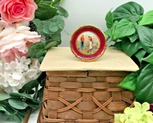 Plato pequeño Mercator Limoges con soporte de alambre, en los campos - 2 7/8" adorno dorado - Imagen 1 de 9