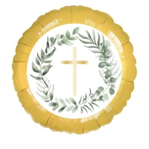Religious Celebration Cross Foil Balloon 45cm Religious Botanical Party Supplies - Picture 1 of 1