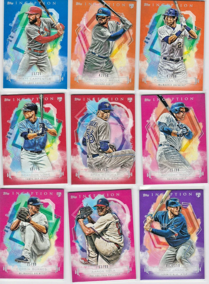 2019 Topps Inception #d Parallel PIck a Card, Purple Red Orange Magenta Blue - Image 1 of 4