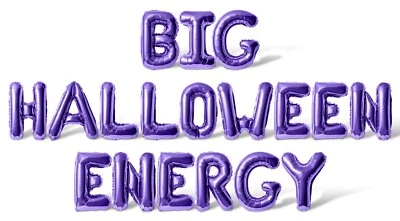 GRAN ENERGÍA DE HALLOWEEN Letra Globo Banner - Decoraciones de Suministros para Fiesta de Halloween Foto 1 de 4