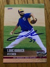 Luke Barker Signed 2017  Wisconsin Timber Rattlers Team Card IP Auto