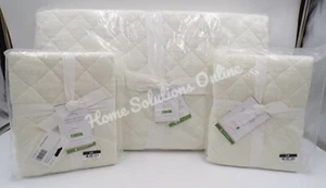 Pottery Barn Belgian Diamond Queen Quilt w/ 2 Standard Shams Classic Ivory 9997Z - Picture 1 of 5