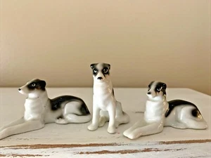 GREYHOUND RACE DOGS Whippet ERPHILA German Porcelain Original Art SET 3 ❤️tb5m - Picture 1 of 8