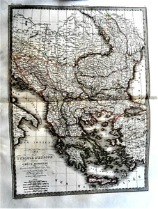 1827Original Gravur KARTE DER TÜRKEI EUROPA UND GRIECHENLAND.MODERN.M.LAPIE - Bild 1 von 3