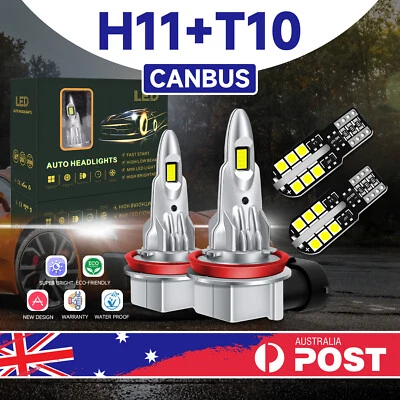 H11+T10 LED 6000K Headlight Globe Bulbs Kit For TOYOTA AURION 2013 GSV50 Sedan - image 1 of 4