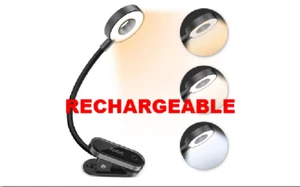 BOOK LIGHT MAGNETIC/CLIP~ON RECHARGEABLE BATTERY - Picture 1 of 5