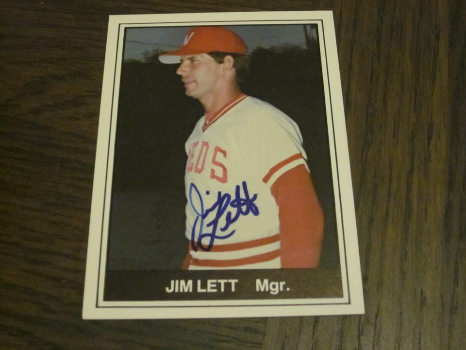 JIM LETT SIGNED AUTOGRAPHED 1982 TCMA MINOR LG CARD-WATERBURY REDS - Image 1 of 1