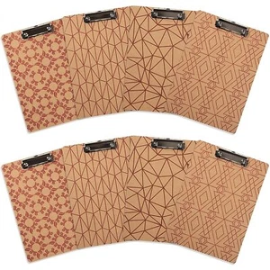 8 Pack Cute Clipboards with Low Profile Clips Wooden Clip Boards 8.5x11 - Picture 1 of 9