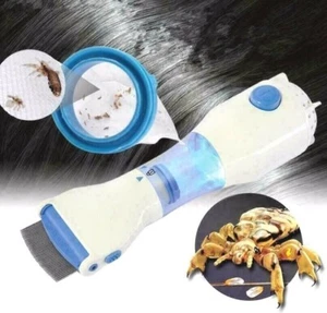 Pettine Led Elettrico Elimina Aspira Pidocchi Lendini Uova Capelli Bambini Inox - Foto 1 di 3