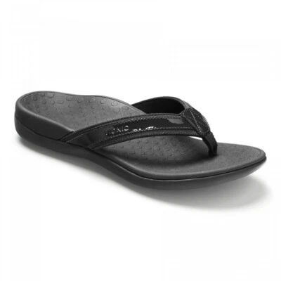 Womens Vionic Tide II Orthotic Arch Support Flip Flops Sandals Black - Image 1 of 4