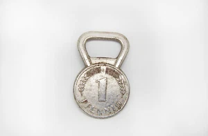 Vintage Pfennig Bottle Opener Beer Soda SPD German Coin Germany - Picture 1 of 7