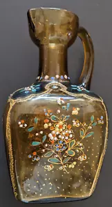 Antique REAL MOSER SIGNED Bohemian Art Glass Crystal Pitcher Gold Floral ~1900 - Picture 1 of 10