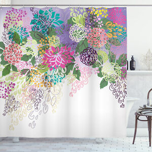 Floral Print Nature Inspiration Vintage Bohemian Style Decor Shower Curtain Set