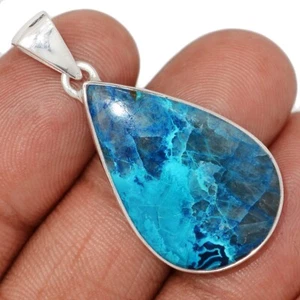 Shattuckite Natural - EE. UU. 925 Colgantes de Plata de Ley Joyería CP73028 - Imagen 1 de 1