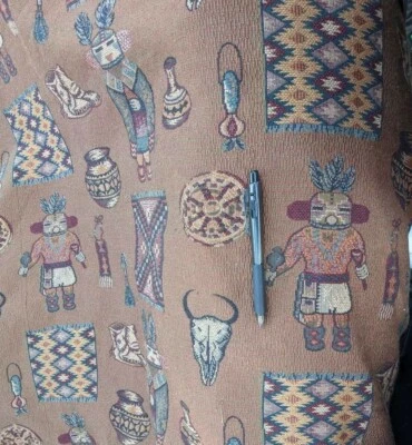 Tapiz estampado suroeste nativo tribal tapicería tela material por yarda Foto 1 de 3