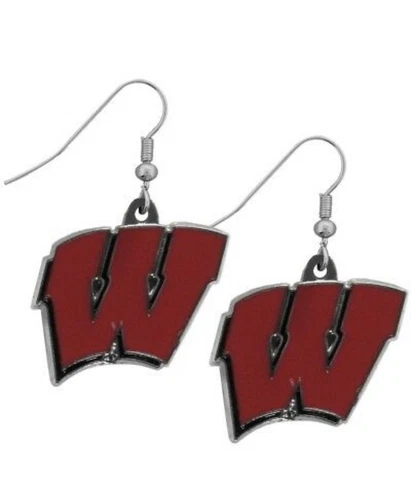 NCAA Wisconsin Badgers Logo Dangle Earrings Cover