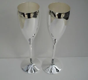 Sektglas Sektkelche versilbert 2 Stück - neu - Bild 1 von 1