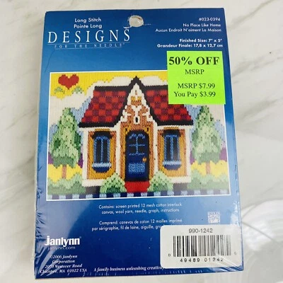 KIT Janlynn Long Stitch Designs No Place Like Home #023-0394 Foto 1 de 3