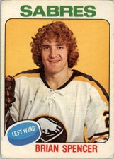 1975-76 O-PEE-CHEE HOCKEY #384 BRIAN SPENCER BUFFALO SABRES