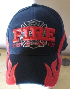 cap First In Last out black color with fire flames embroider - Picture 1 of 7