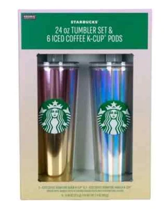 Juego de vasos Starbucks 24 oz con 6 K-Cups de café helado, paquete de 2 - Imagen 1 de 16