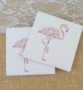 Thirstystone Coasters, Louise Tate Flamingo Collage Cork Backed Coasters, 2-PC - Picture 1 of 12