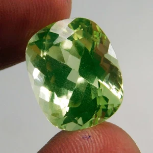 Certified 11.80 Ct Deluxe 100% Natural Green Peridot Cushion Cut Loose Gemstone - Picture 1 of 5